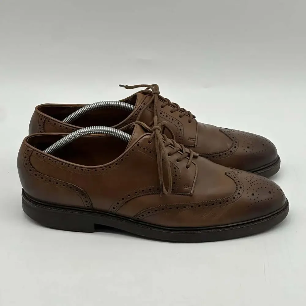 Polo Ralph Lauren Asher Wingtip Brown Leather Oxfords Dress Shoes Men's Size 11